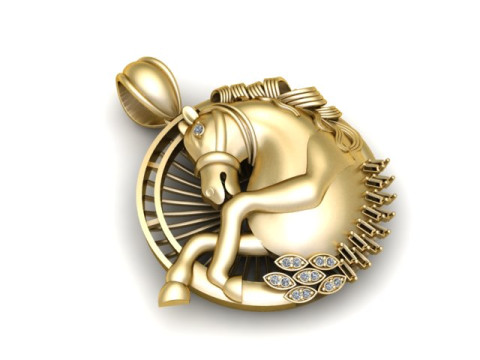 Majestic Horse Pendant Luxury 3D Printable Jewelry Model 3D Print Model
