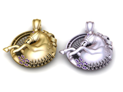 Majestic Horse Pendant Luxury 3D Printable Jewelry Model 3D Print Model