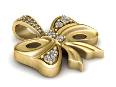 Diamond Bow Knot Pendant 3D Printable Jewelry Model 3D Print Model