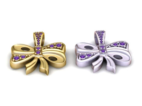 Diamond Bow Knot Pendant 3D Printable Jewelry Model 3D Print Model