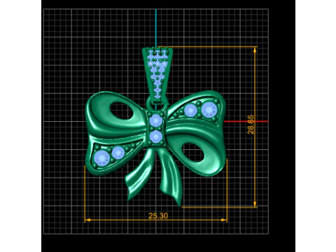 Diamond Bow Knot Pendant 3D Printable Jewelry Model 3D Print Model