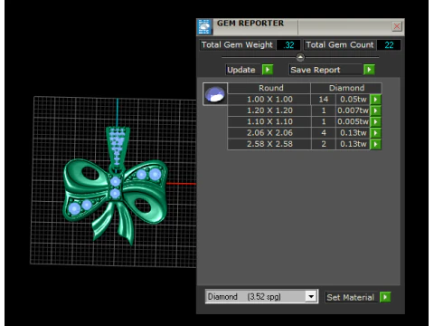 Diamond Bow Knot Pendant 3D Printable Jewelry Model 3D Print Model