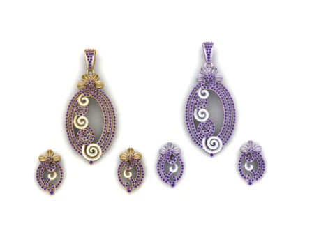 Роскошные спиральные серьги-подвески с бриллиантами, 3D-модель ювелирных изделий для печати 3D Принт Модель