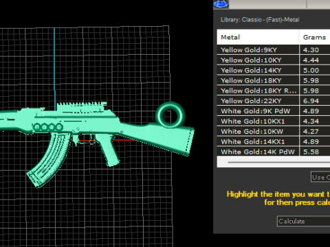 एके राइफल पेंडेंट 3डी प्रिंट करने योग्य आभूषण मॉडल 3D प्रिंट मॉडल