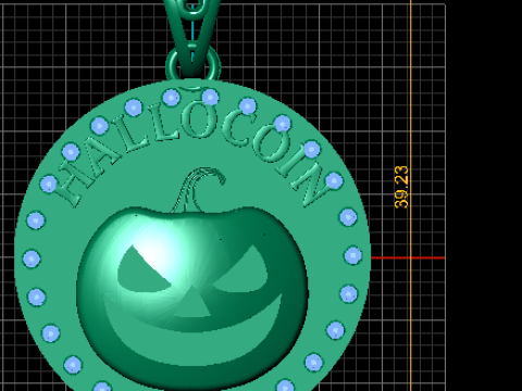 HalloCoin Pompoenhanger 3D-afdrukbaar sieradenmodel 3D printmodel