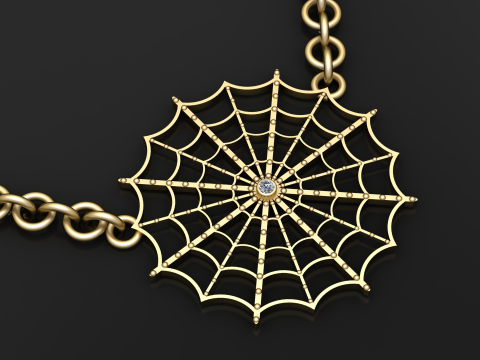 Spinnennetz-Anhänger 3D-druckbares Schmuckmodell 3D Druckmodell