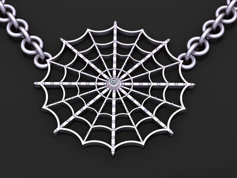 Spider Web Pendant 3D Printable Jewelry Model 3D Print Model