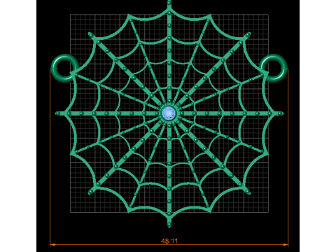 蜘蛛の巣ペンダント 3D 印刷可能なジュエリー モデル 3Dプリントモデル