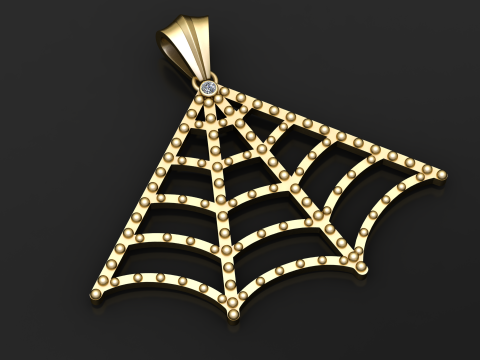 Модель ювелірного виробу для 3D-друку на чверть веб-підвіски 3D Принт Модель