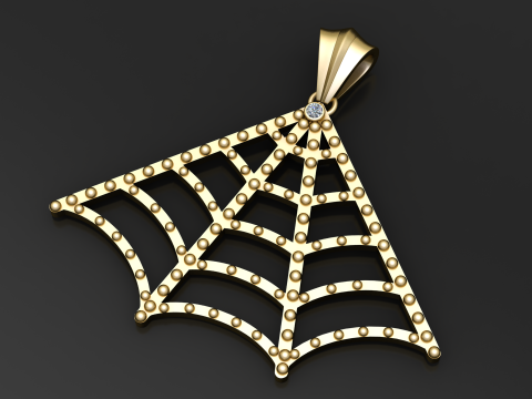 Quarter Web Pendant 3D Printable Jewelry Model 3D Print Model