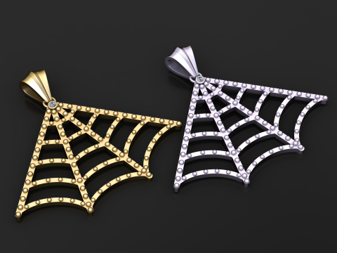 Quarter Web Pendant 3D Printable Jewelry Model 3D Print Model