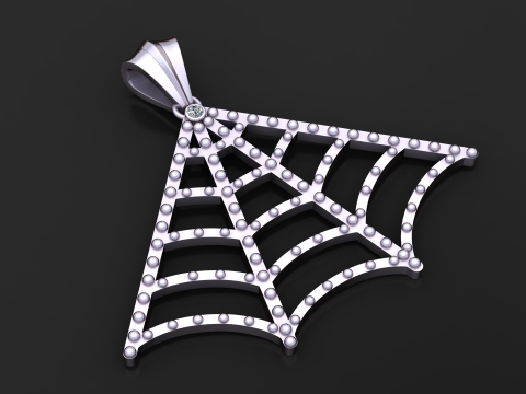 Quarter Web Pendant 3D Printable Jewelry Model 3D Print Model