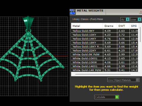 Quarter Web Pendant 3D Printable Jewelry Model 3D Print Model
