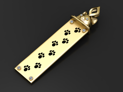 Cat Paw Trail Pendant 3D Printable Jewelry Model 3D Print Model