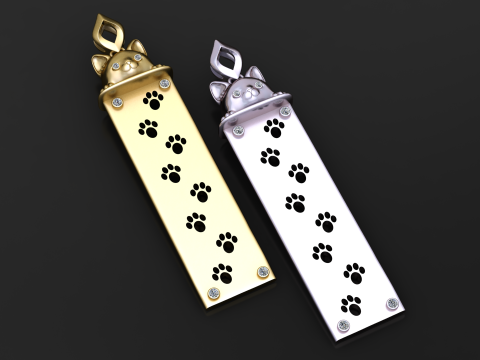 Cat Paw Trail Pendant 3D Printable Jewelry Model 3D Print Model