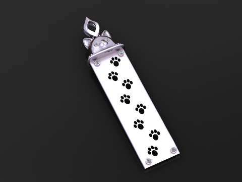 Cat Paw Trail Pendant 3D Printable Jewelry Model 3D Print Model