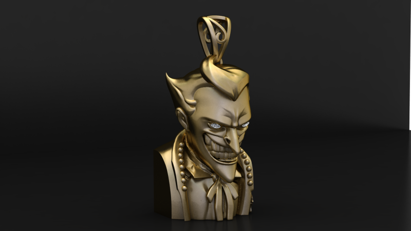 Evil Grin Bust Pendant 3D Printable Jewelry Model 3D Print Model .c4d .max .obj .3ds .fbx .stl .blend