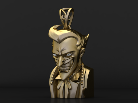 Evil Grin Büste Anhänger 3D druckbares Schmuckmodell 3D Druckmodell