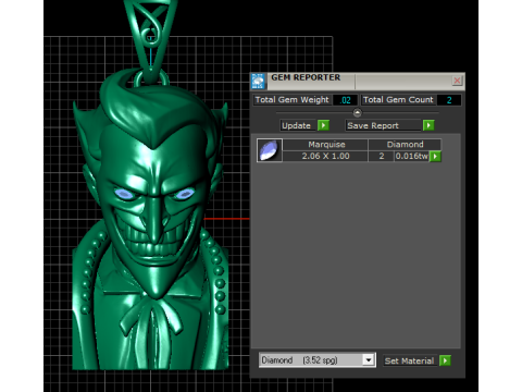 Evil Grin Büste Anhänger 3D druckbares Schmuckmodell 3D Druckmodell