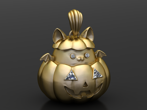 Подвеска «Тыква Китти» 3D-модель украшения для Хэллоуина для печати 3D Принт Модель