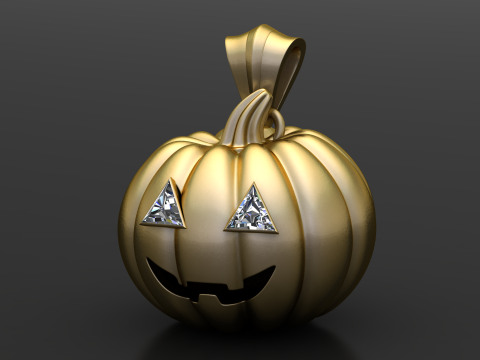 Classic Pumpkin Pendant 3D Printable Halloween Jewelry Model 3D Print Model
