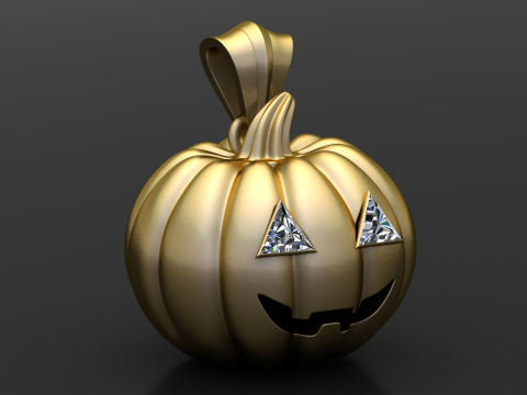 Modelo de joias de Halloween para impressão em 3D com pingente de abóbora clássico Modelo de Impressão 3D
