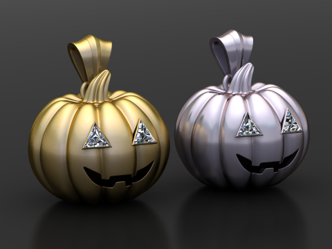 Modelo de joias de Halloween para impressão em 3D com pingente de abóbora clássico Modelo de Impressão 3D