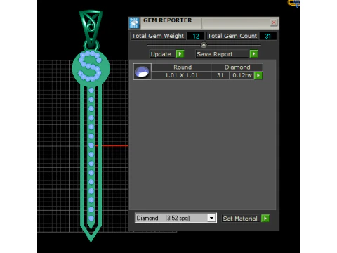 Crystal Line Sword Pendant 3D Printable Jewelry Model 3D Print Model