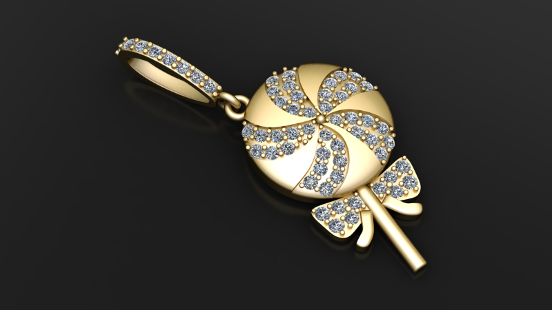 Diamant-Candy-Lollipop-Anhänger, 3D-druckbares Schmuckmodell 3D Druckmodell .c4d .max .obj .3ds .fbx .stl .blend 