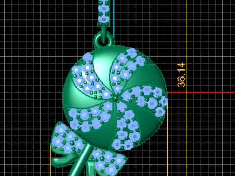 Diamant-Candy-Lollipop-Anhänger, 3D-druckbares Schmuckmodell 3D Druckmodell