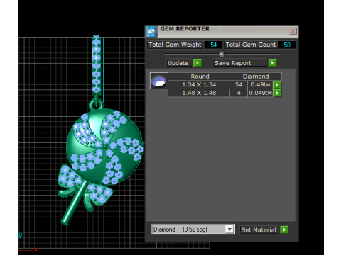 Diamant-Candy-Lollipop-Anhänger, 3D-druckbares Schmuckmodell 3D Druckmodell
