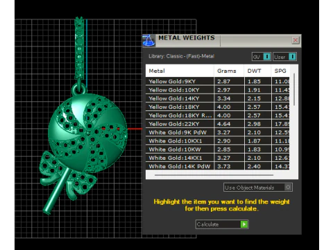Modelo de joias para impress&atilde;o em 3D com pingente de pirulito doce de diamante Modelo de Impressão 3D