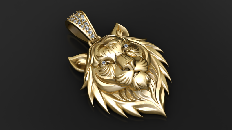 Regal Golden Tiger 폐하 펜던트 3D 프린트 모델 .c4d .max .obj .3ds .fbx .stl .blend 
