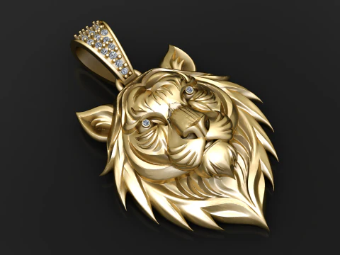 Regal Golden Tiger 폐하 펜던트 3D 프린트 모델