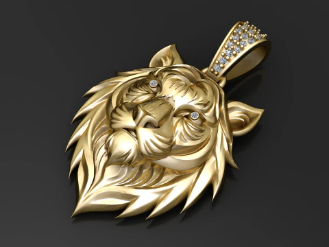 Regal Golden Tiger Majesty Pendant 3D Print Model