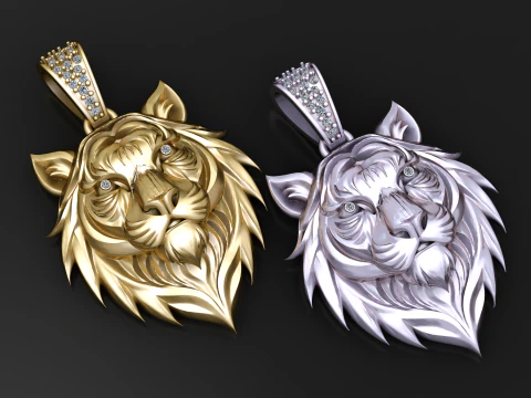 Regal Golden Tiger Majesty Pendant 3D Print Model