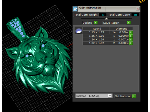 Regal Golden Tiger 폐하 펜던트 3D 프린트 모델