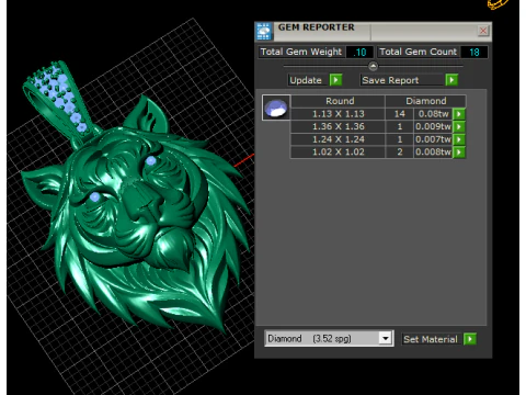 Regal Golden Tiger Majesty Pendant 3D Print Model