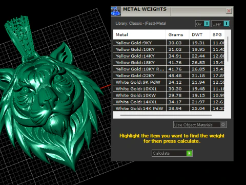 Regal Golden Tiger Majesty Pendant 3D Print Model