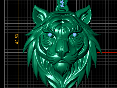 Regal Golden Tiger 폐하 펜던트 3D 프린트 모델