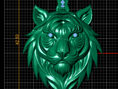 Regal Golden Tiger Majesty Pendant 3D Print Model