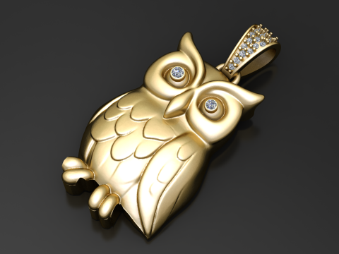 सुरुचिपूर्ण उल्लू पेंडेंट उच्च-विस्तार 3डी प्रिंट करने योग्य आभूषण मॉडल 3D प्रिंट मॉडल