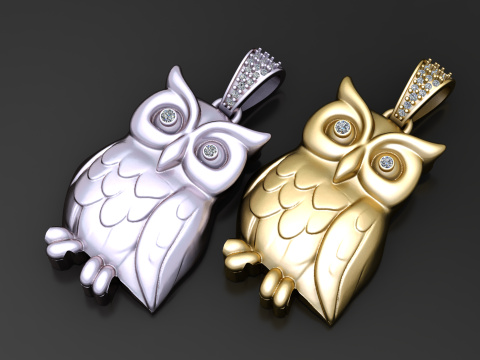 सुरुचिपूर्ण उल्लू पेंडेंट उच्च-विस्तार 3डी प्रिंट करने योग्य आभूषण मॉडल 3D प्रिंट मॉडल