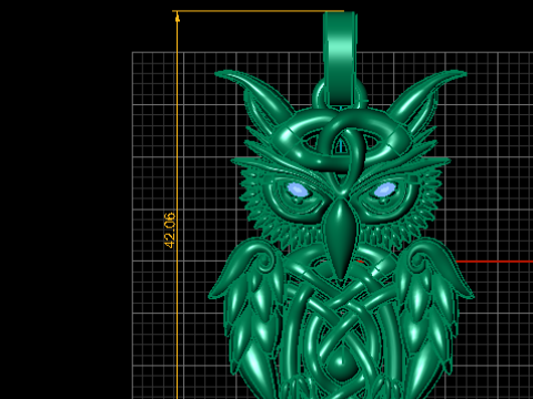 Celtic Baykuş Kolye Yüksek Detaylı 3D Yazdırılabilir Takı Modeli 3D Baskı Modeli