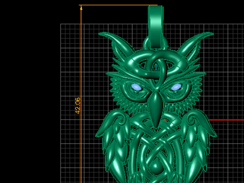 Celtic Owl Pendant High-Detail 3D Printable Jewelry Model 3D Print Model