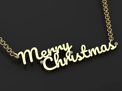 Colar de Feliz Natal modelo de joias 3D festivas Modelo de Impressão 3D