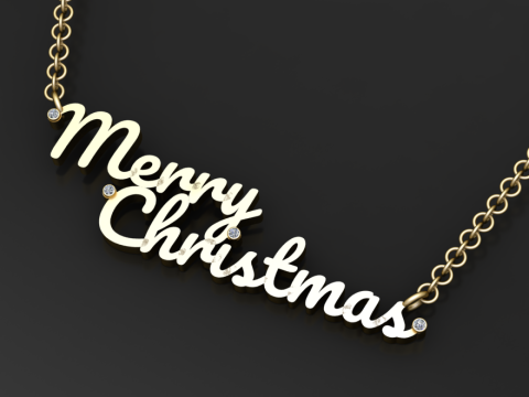 Святкова 3D-модель ювелірних прикрас Веселого Різдвяного намиста 3D Принт Модель