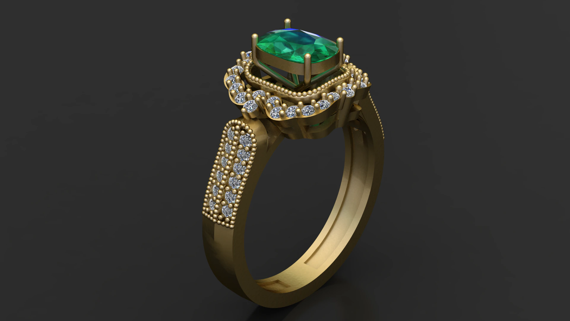 Luxury high-detail 3D engagement ring model 3D Print Model .c4d .max .obj .3ds .fbx .stl .blend 
