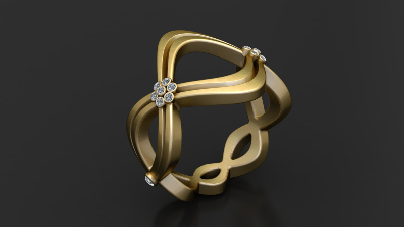 Infinity Bloom Designer-Ring 3D Druckmodell .c4d .max .obj .3ds .fbx .stl .blend 