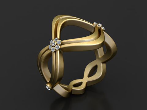 Infinity Bloom Designer Ring 3D Print Model
